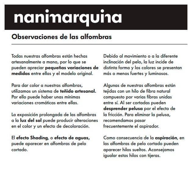 garantía Alfombra Luna Nanimarquina