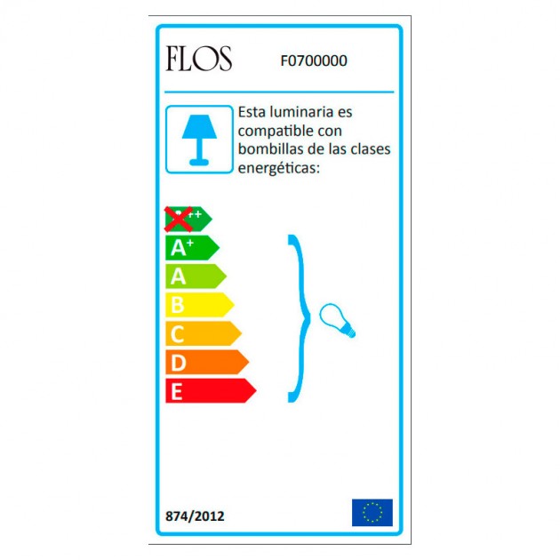 Lámpara Biagio Flos etiqueta energética