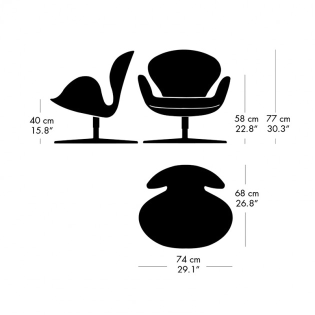 Medidas Butaca Swan en Moises Showroom