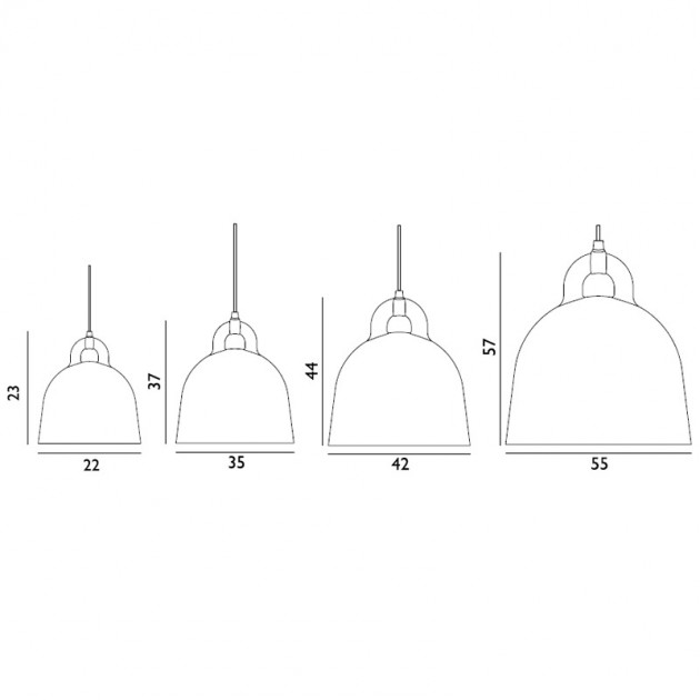 dimensiones lámpara Bell de Normann Copenhagen