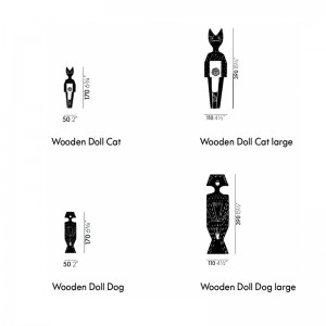 Wooden Dolls Cat & Dog medidas grandes y pequeños Vitra