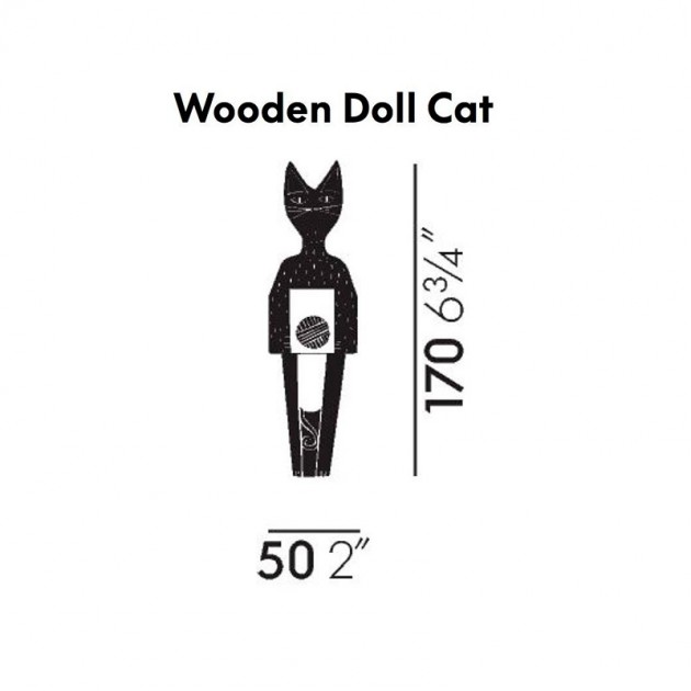 Wooden Dolls Cat pequeño medidas Vitra