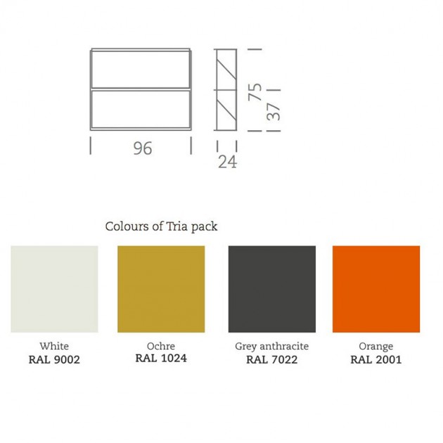 medidas y colores Estantería Mobles 114 Tria pack pared