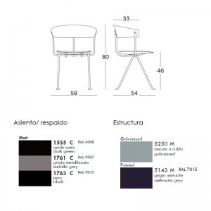 colores y dimensiones silla Officina Magis.