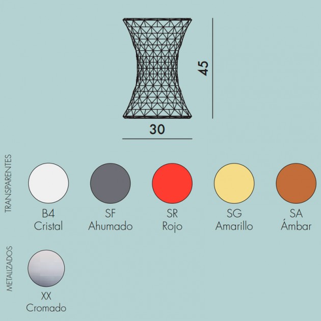 dimensiones y colores taburete Stone Kartell