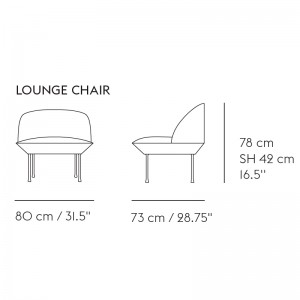 Medidas Oslo Lounge chair de Muuto en Moises Showroom