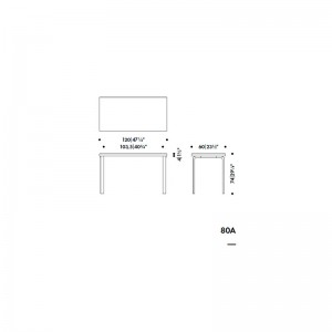 medidas mesa Aalto rectangular para escritorio Artek