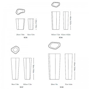 medidas jarrones Glass Vases Andtradition