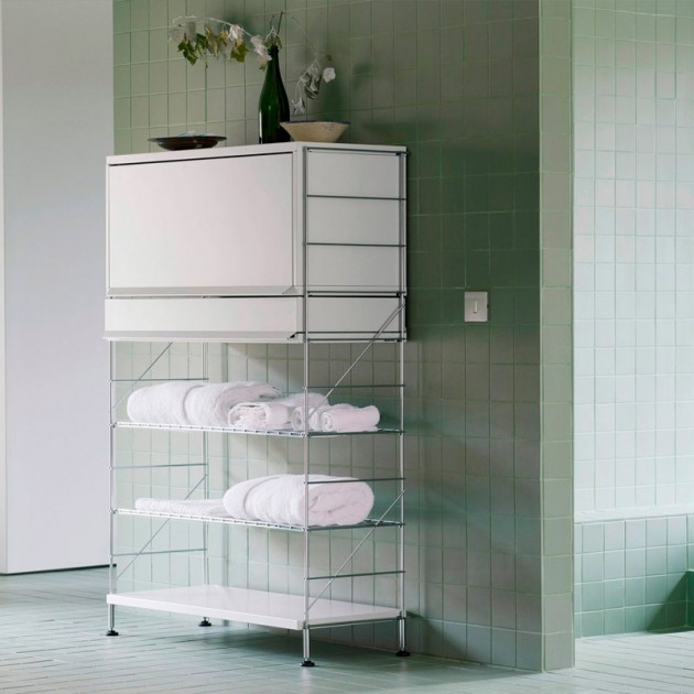 armario con tapa blancaTria system baño Mobles 114