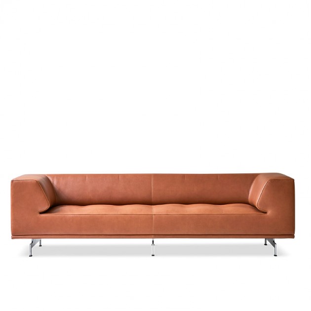 Fredericia sofá Delphi piel cognac largo 205 cm