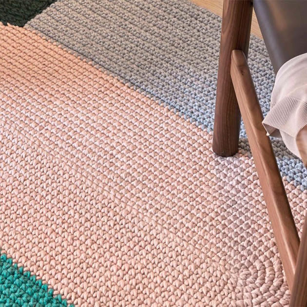 Detalle alfombra Crochet Trio Mix de Gan Rugs