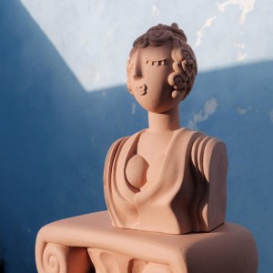 Imagen ambientada Busto Poppea en terracota de Seletti