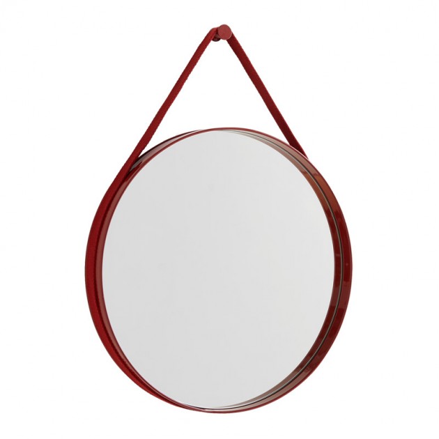 Espejo Strap N.2 diámetro 50 color rojo de HAY